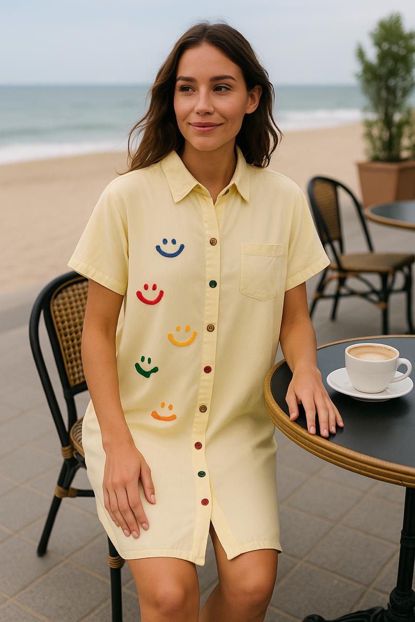 Happy Vibes Denim Dress