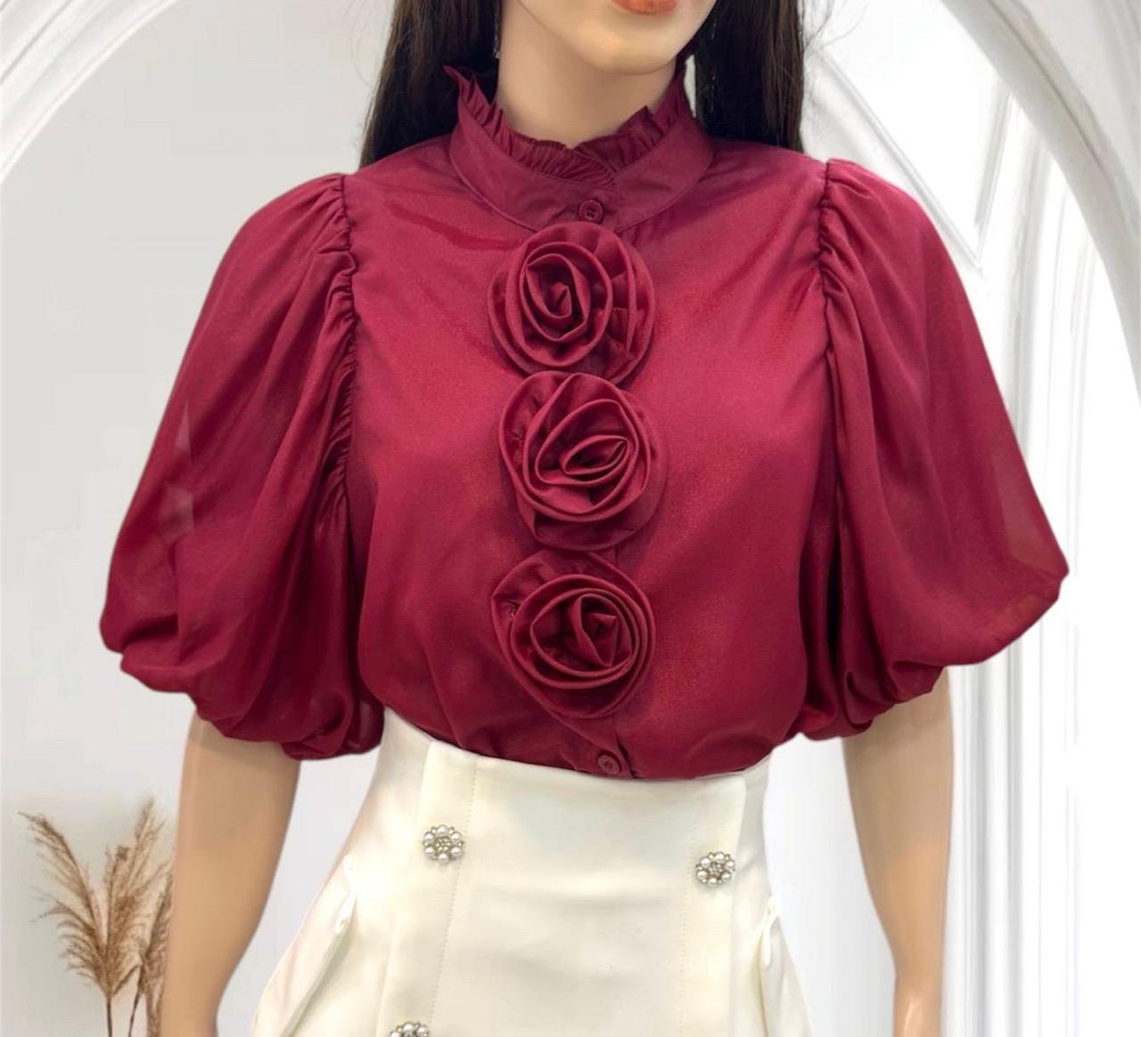 Crimson Rose Elegance Top