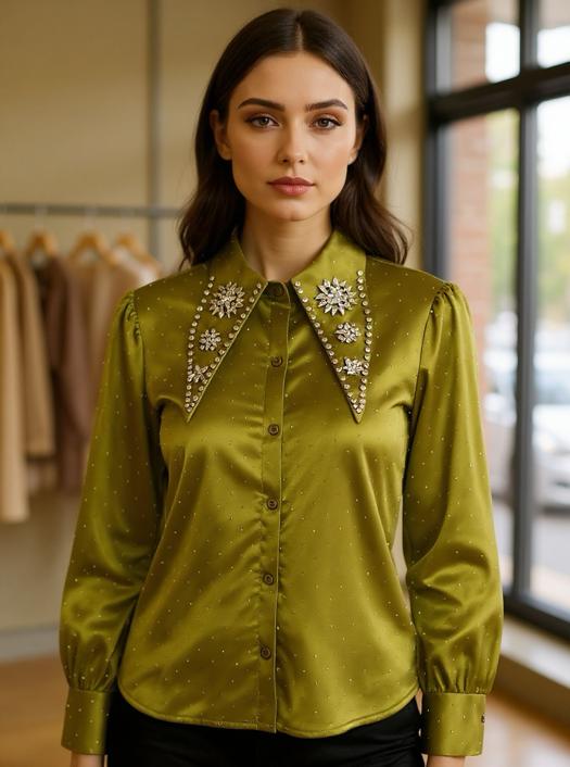 Sparkle Shirt-Olive