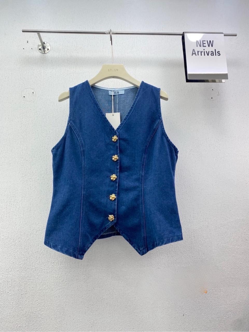 Denim Rose Vest