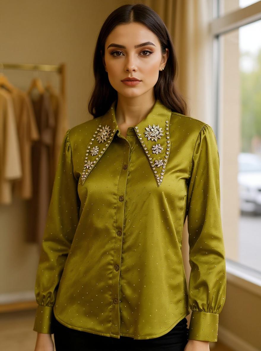 Sparkle Shirt-Olive
