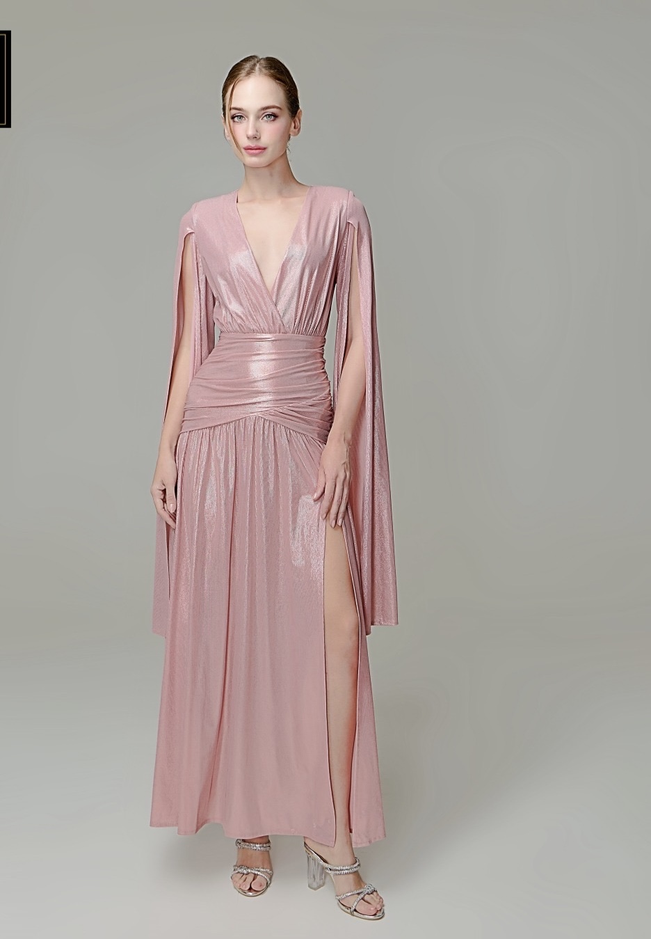 Celestial Pink Cape Gown