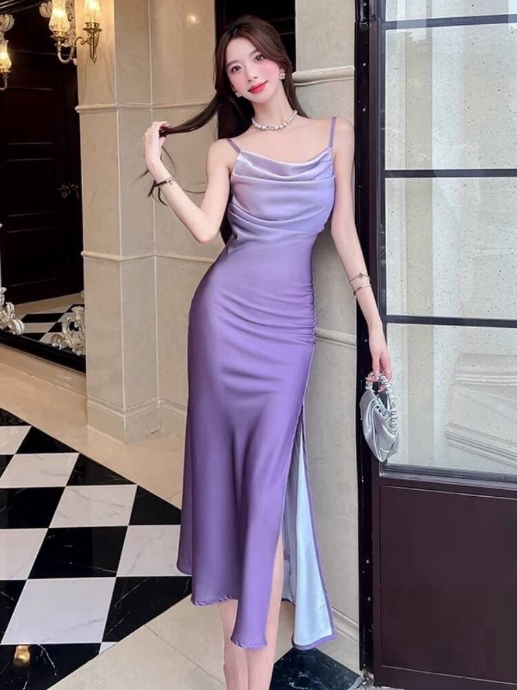 Lavender Luxe Satin Gown